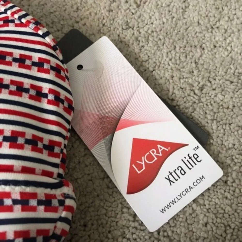 Athleta Women's‎ XS Tankini Top Red white Blue NWT